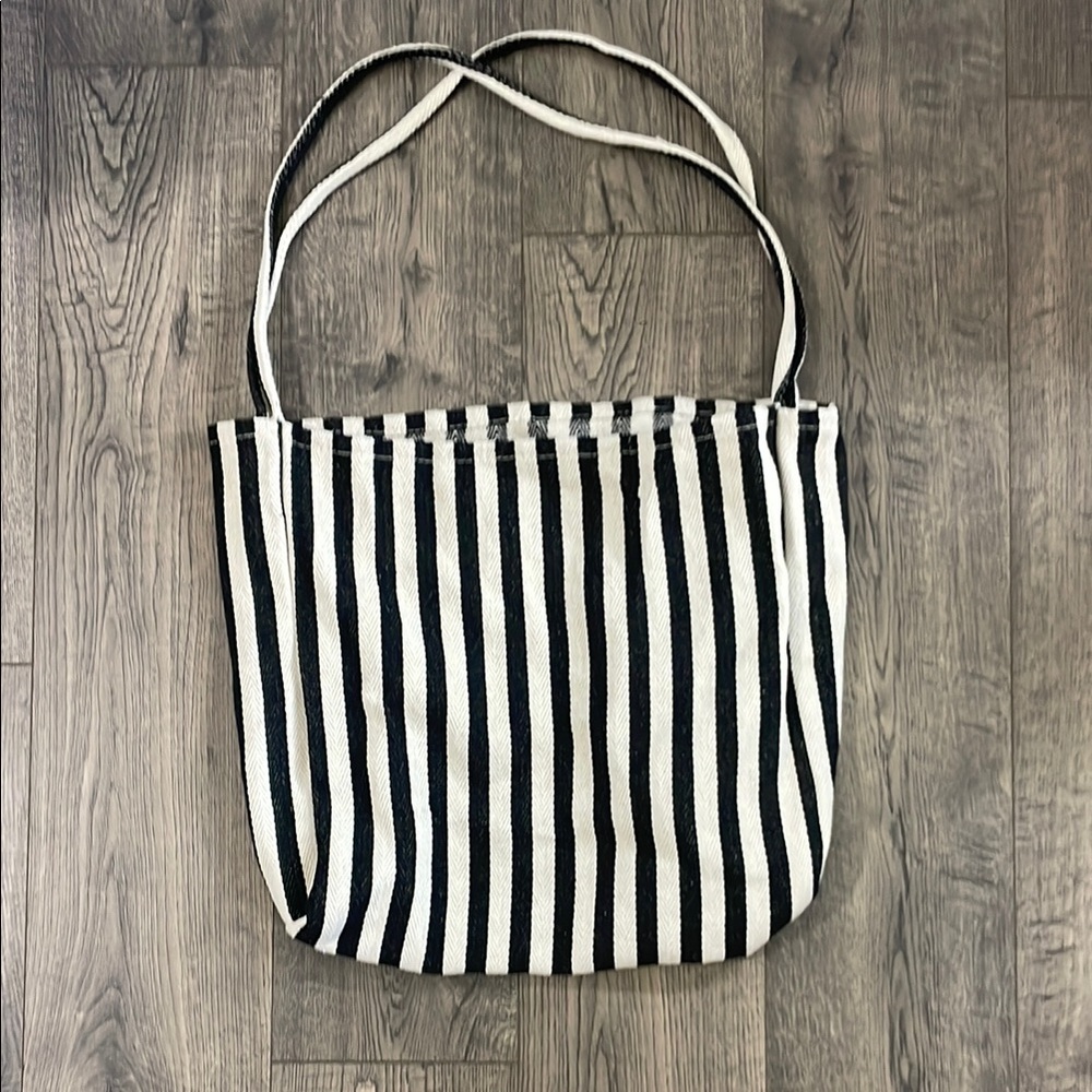 Striped Black and White Tote Bag